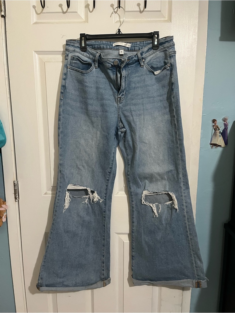Altar'd State Light Blue Distressed Wide-Leg Jeans